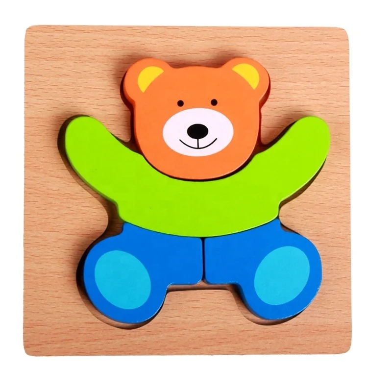 Boys & Girls Educational Toy Gift Kids Infant Baby Puzzle Toys Wooden Animal Puzzles for Toddlers 1 2 3 Years Old