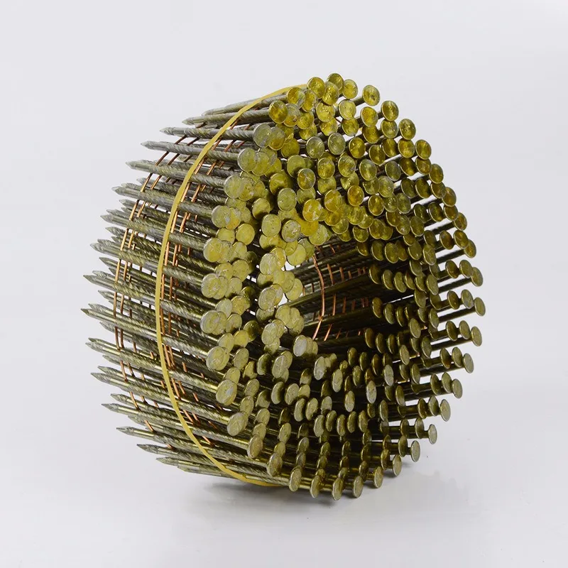 Ring shank welded coalled wire roofing coil nails for pallet