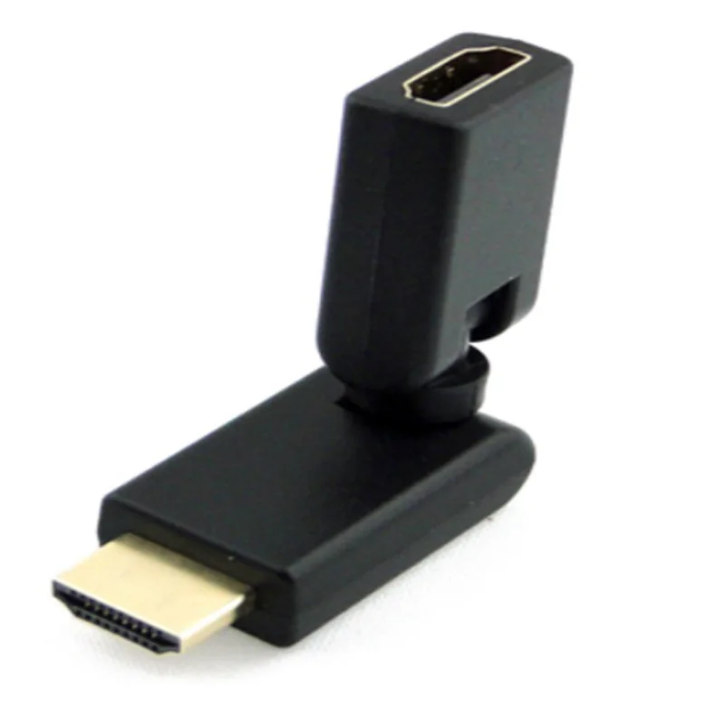 360 Degree HDMI Adapter Extension Connector Adjustable Male to Female Adapter for Full HD