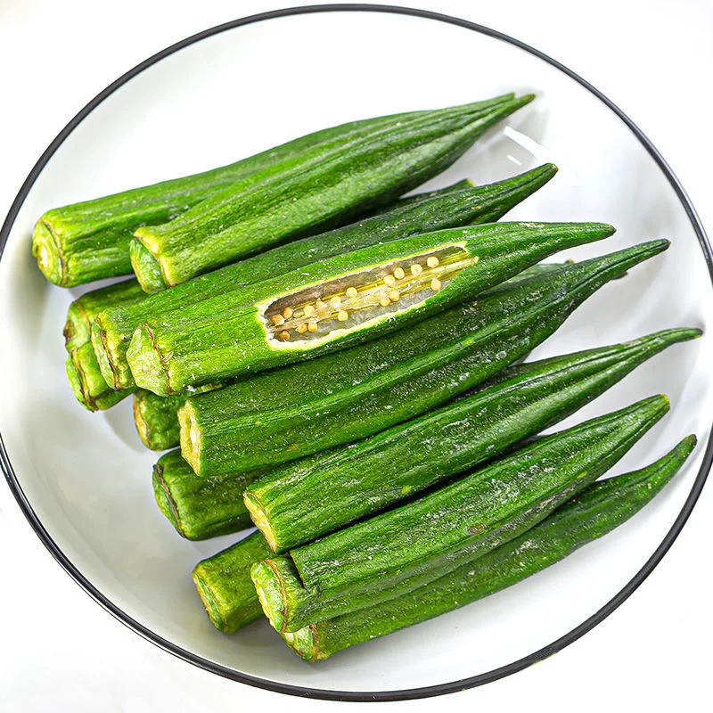 Factory Direct Sale Crispy Instant Freeze Dried Okra Snacks OEM/ODM Dry Okra With Seeds Vegetable for Soup