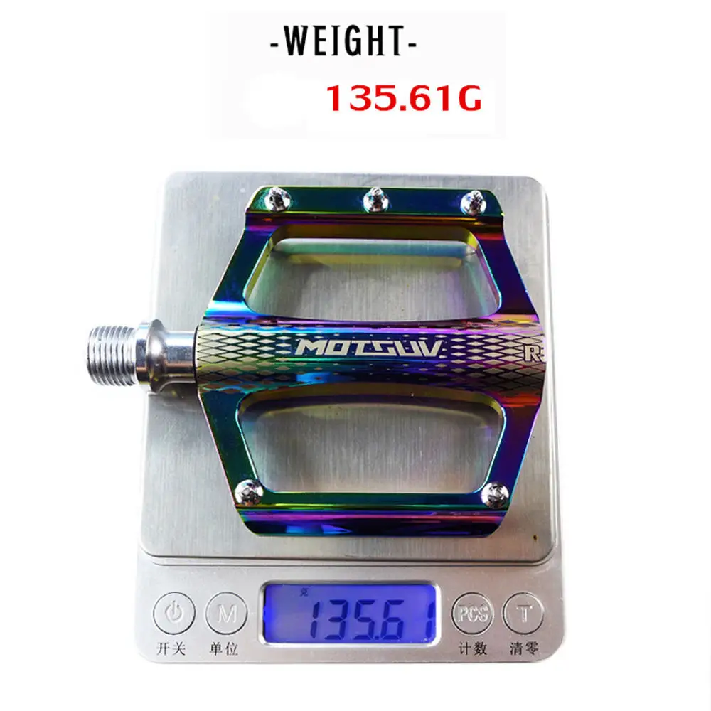 Motsuv Bicycle Pedals Ultralight Aluminum Alloy Colorful Hollow Anti-Skid Ud Bearing Mtb Bike Accessories Mtb Foot Peilin Pedals