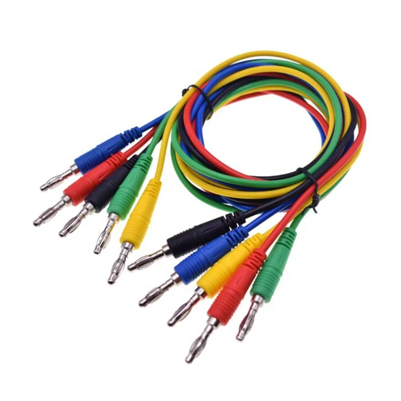 Hot sale 10A 4mm banana plug male to male 1M 5 colors test lead cable