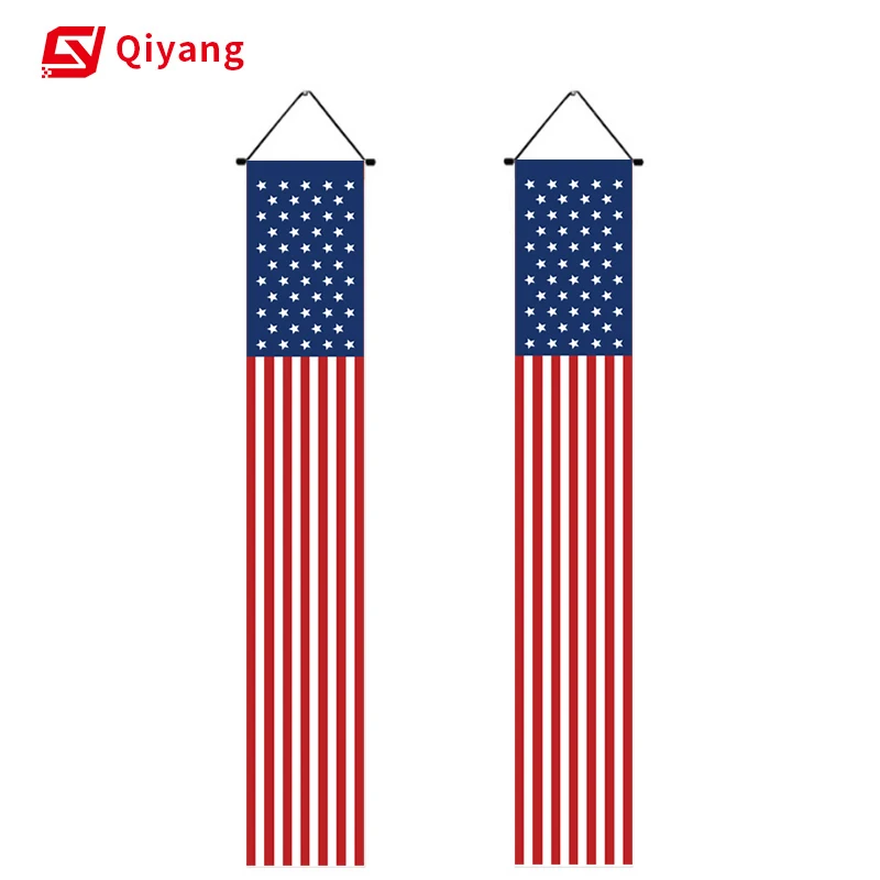 Factory Wholesale Premium Quality Fabric Holiday Decoration USA Hanging Door Flag for Outdoor Use