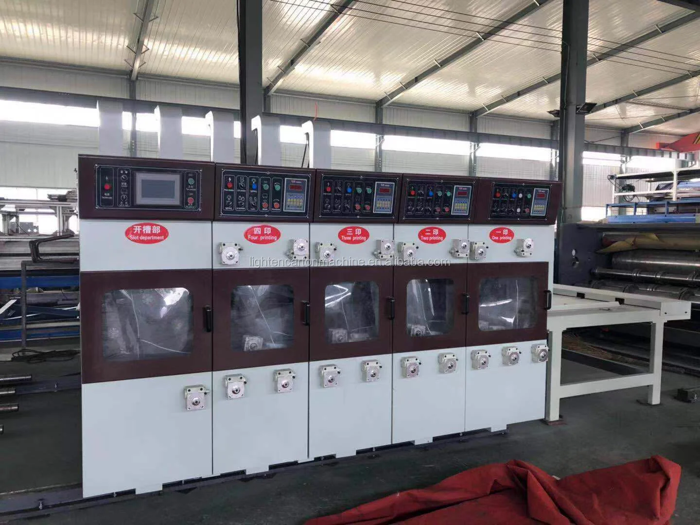 Pizza box making machine Semi automatic 4 color flexo printing slotting die cutting machine for carton box maker