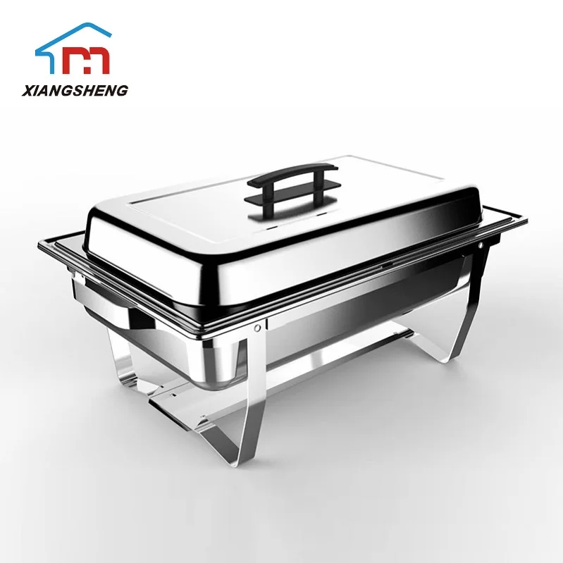 Stainless Steel Mirrored Hotel Banquet Buffet Table With Food Warmers