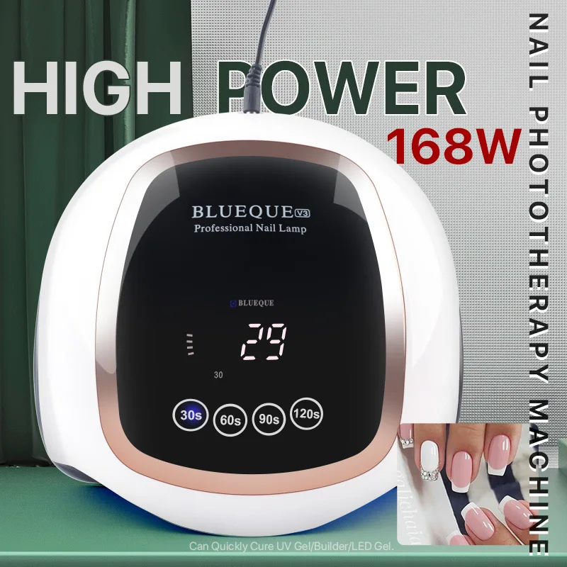 СИД УФ лампа для ногтей BQ V3 больших размеров высокой мощности 168w маникюра и педикюра фрезер Гель-лак Фрезер