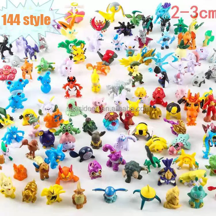 Wholesale mini Child  Poke mon FiguresToy 144 Models Small PVC Cartoon toys Figures Toys For Kids