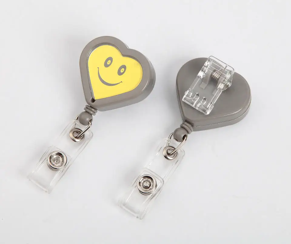 ID Card Badge Holder Reels with Clip Name Reel Round Office School Retractable yoyo badge reel