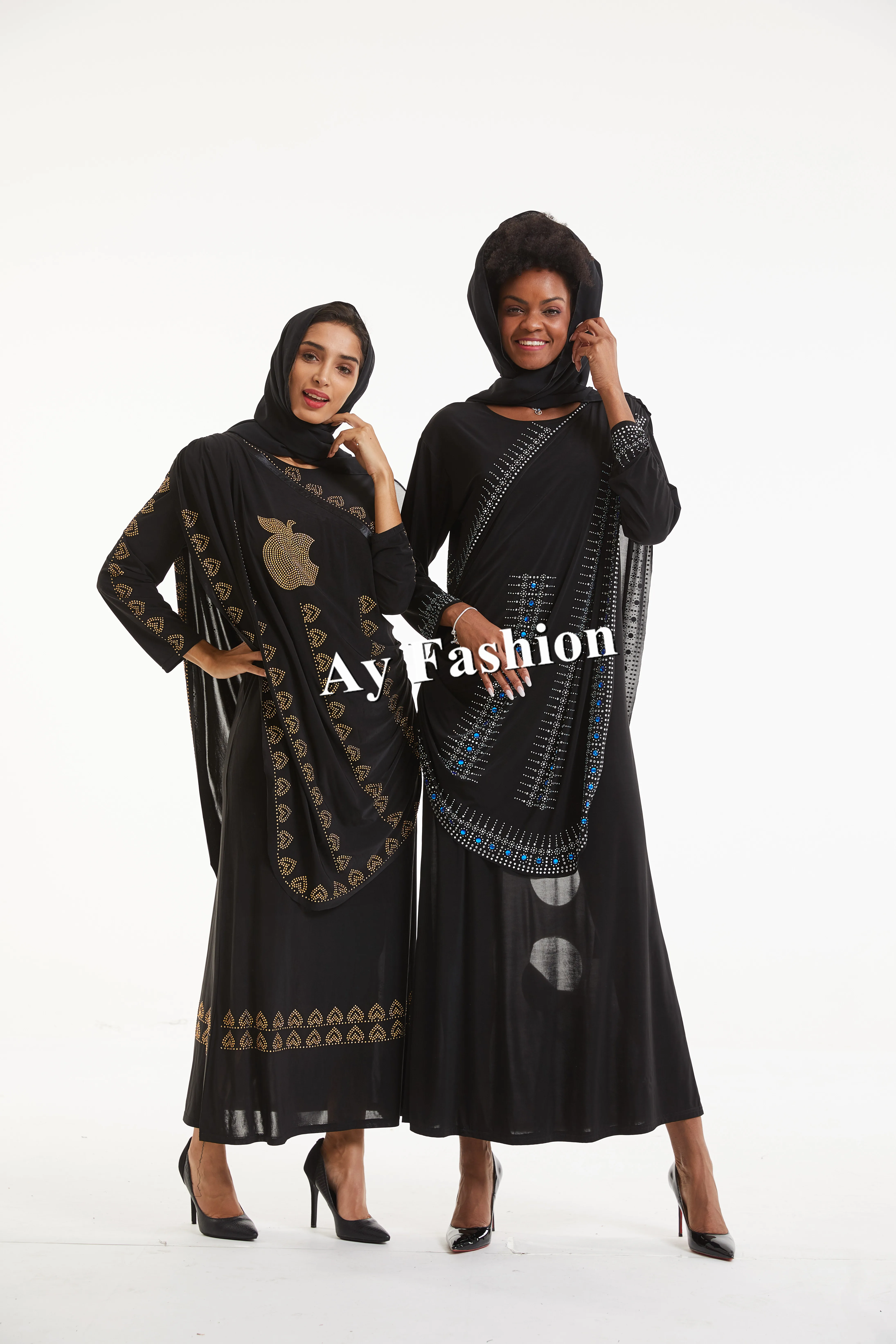 Embroidered Maxi Beautiful Islamic Dress Abaya Dubai Arabic Women Clothing