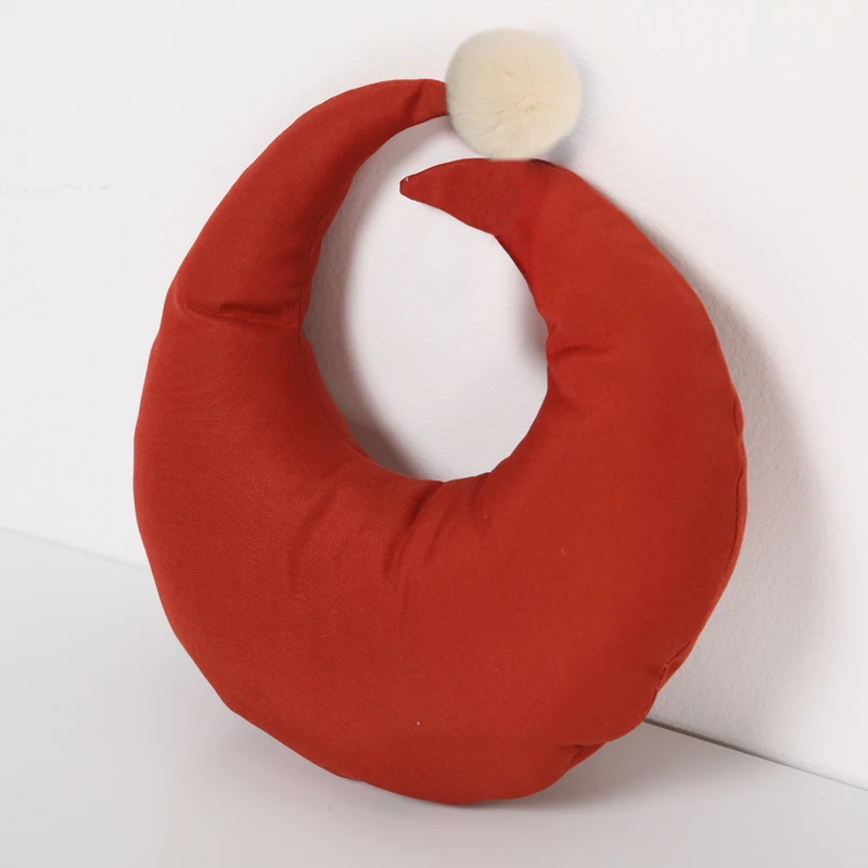 High quality wholesale soft moon shaped cushion with velvet fabric