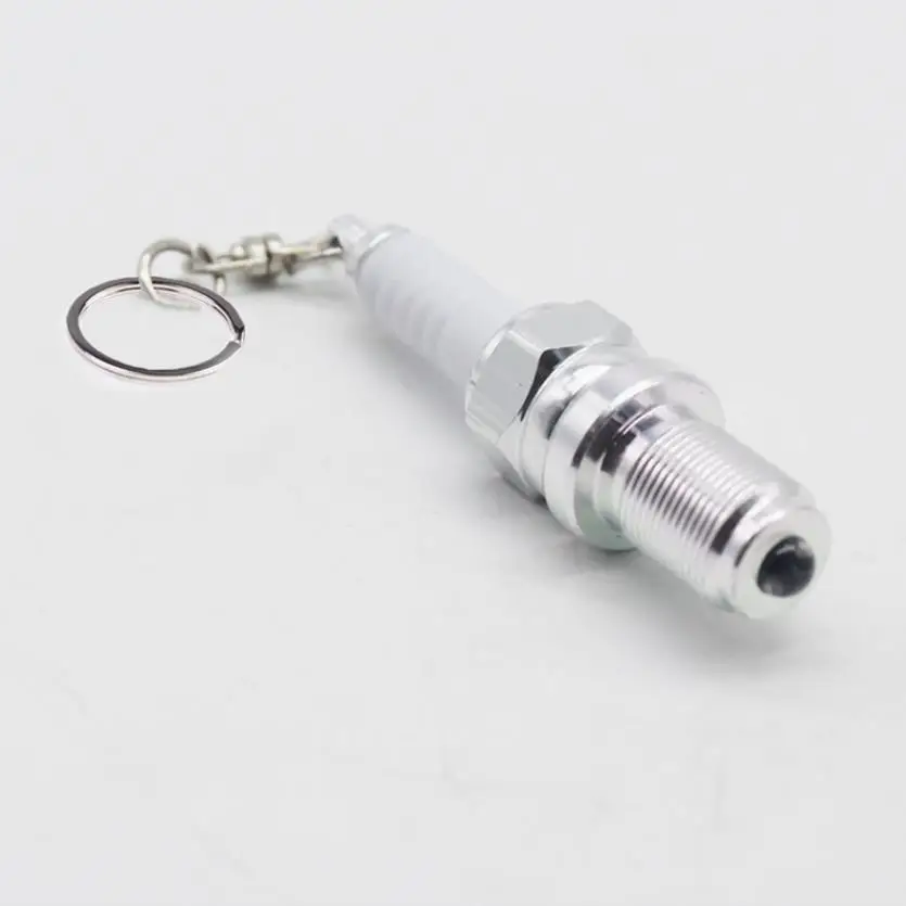 LED Light Sparking Plug Automotive Keyring Spark Car Key Chain