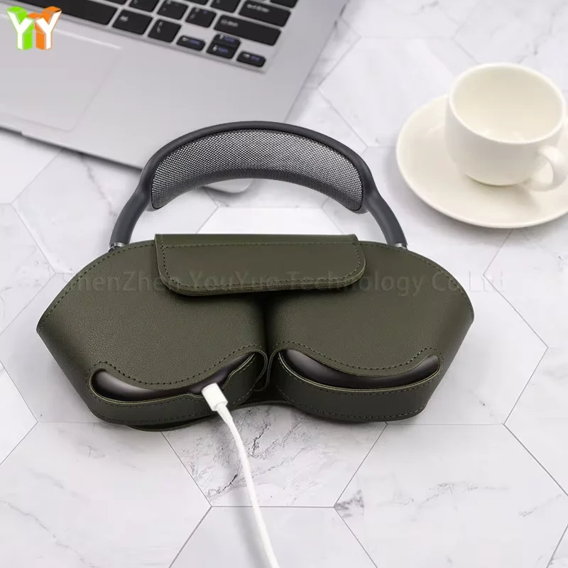 YY Personalized PU Leather Headphone Cases Cover Waterproof Headset Protective Case Over-Ear  Leather Earphone Bag Cover Holder