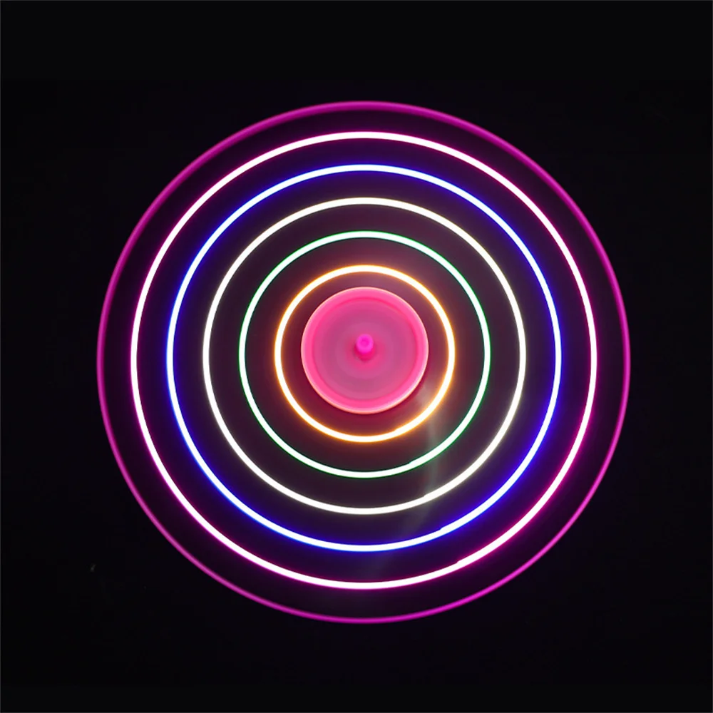 Cheap Outdoor Children Plastic Pull String Stay Wire Led Flashing Light Up Flying Saucer Disc Toy for Neon Party Supplies