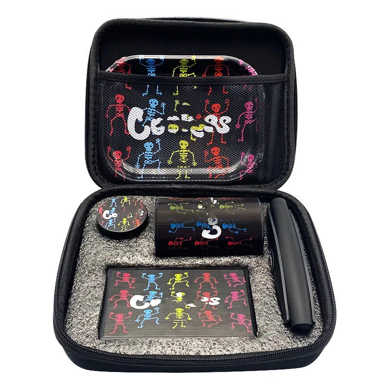 Custom Logo Portable hot sale Smoking Kit Rolling Tray Set With Grinder Smoking Accessories Smoke Set Box Kit Set