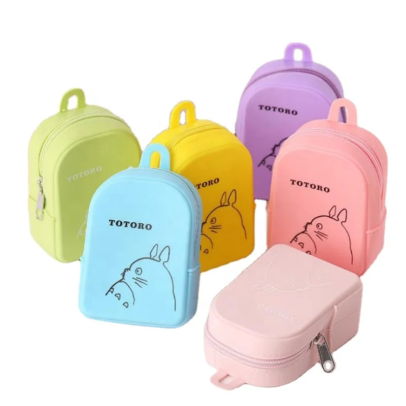 Cute Mini Silicone Bag Zipper Coin Purse Bag Keychain Coin Purse Wallet