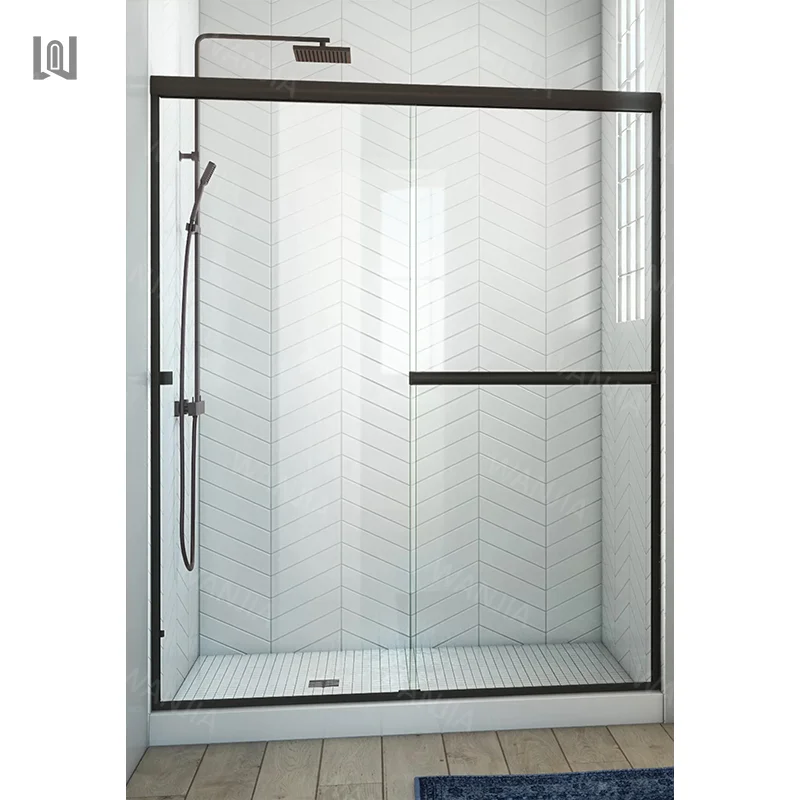Hotel apartment interior bathroom frameless glass door glass shower door sliding shower enclosure modern design shower door