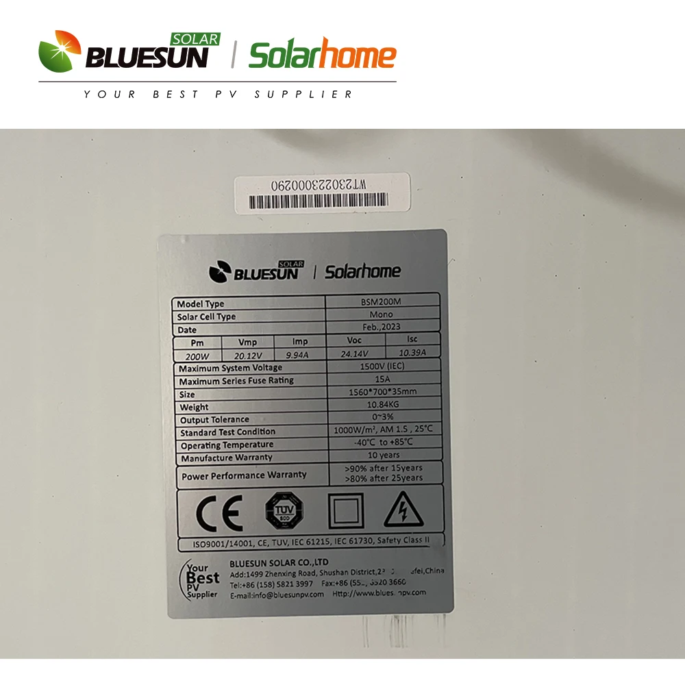 200 watt solar panel for portable solar system 100w 200w 300w for truck trailer and boat use