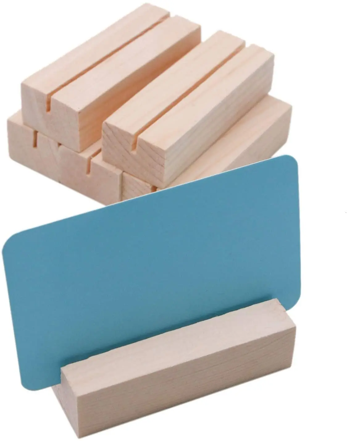 Wooden Menu Holder Table Card Holder Postcard Photo Picture Display Stand Wood Base Business for Desk Tabletop Home Party 6 Pack