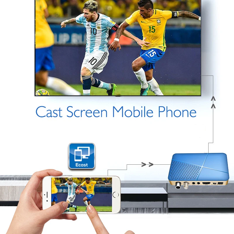 Mini Combo DVB T2+S2 TV Receiver Double Tuner Full HD FTA PVR Multi Channels