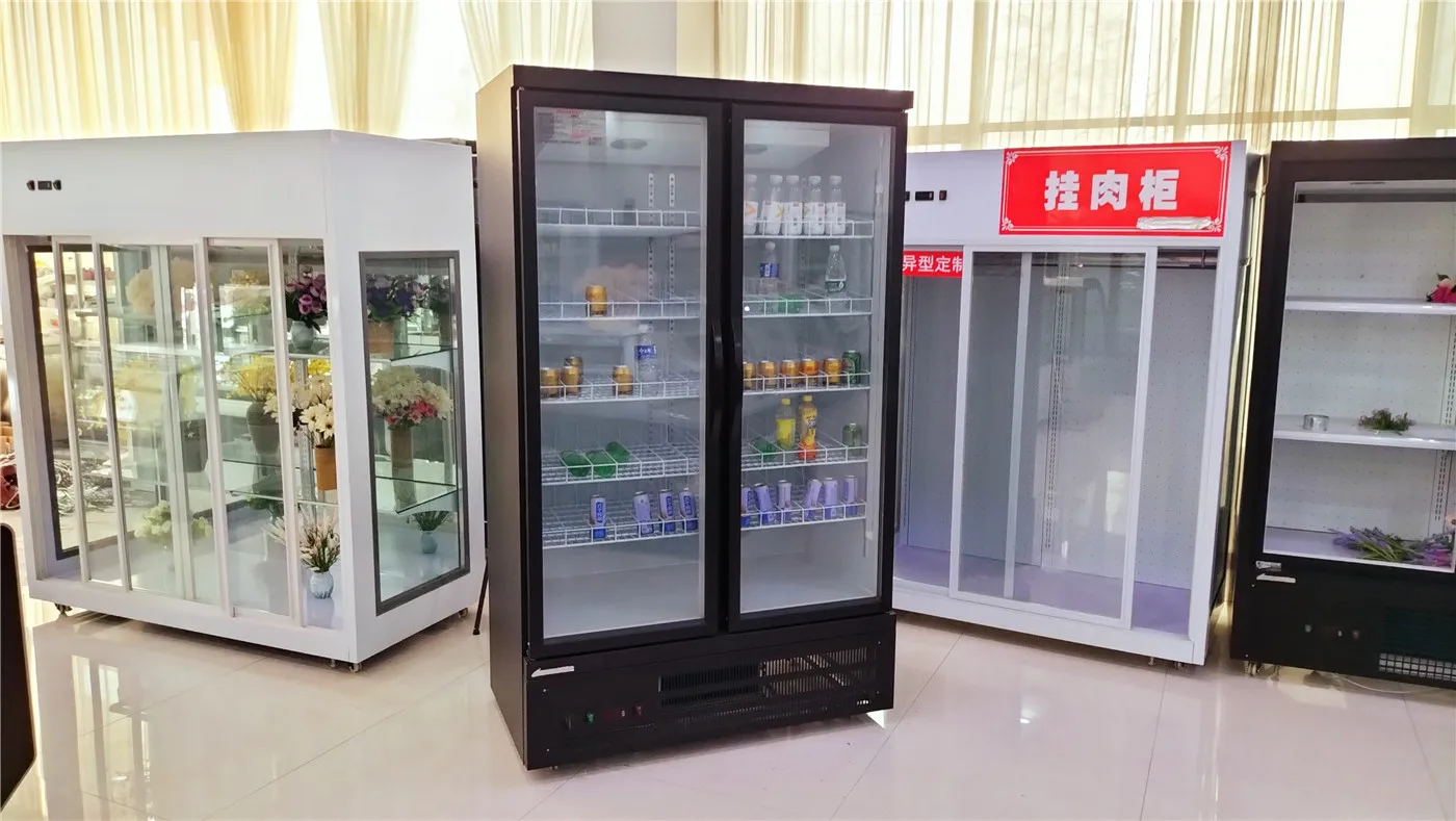 supermarket drinks fridge display refrigerator vertical glass door beverage storing showcase chiller beverage refrigerator