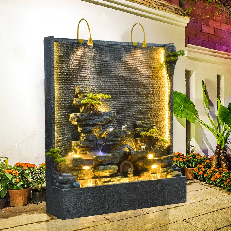 Large Outdoor Decorative Customized Nature Stone Water Marble Wall Fountains for Sale