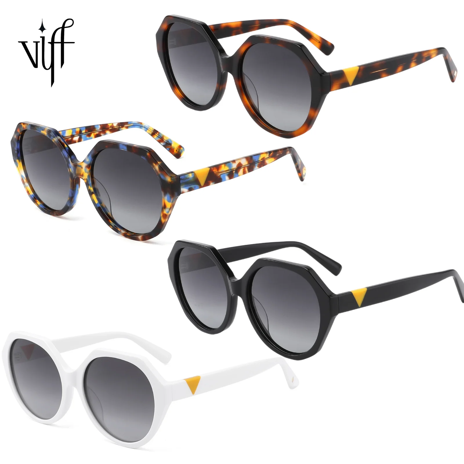 VIFF FG1059 Fashion luxury round sunglasses newest 2021 acetate frame sunglasses italy uv400 polarized handmade sunglasses