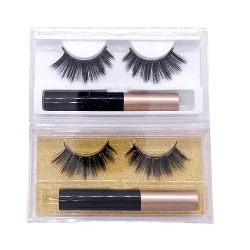 
Private label handmade Magnetic false eyelashes A pair of magnetite eyelash sets 3D natural simulation false eyelash sets 