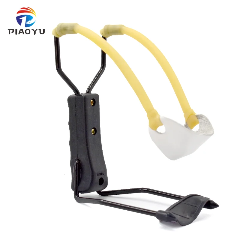 Outdoor Hunting Slingshot Single Band Folding Molded with Leather Pouch  recurve bow slingshot catapult