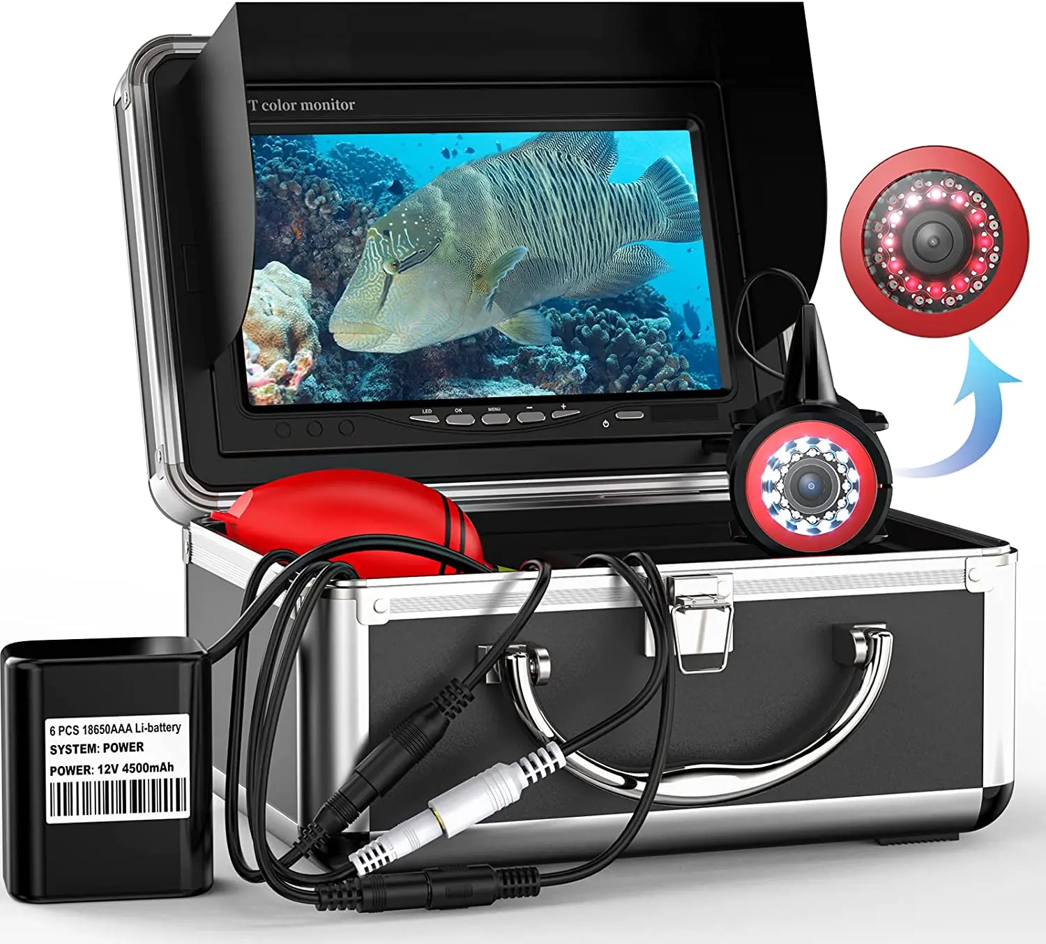 full hd 1080p underwater fishing camera 7 inch Color LCD Screen 12 Infrared fish finder camera drone fishing video camera