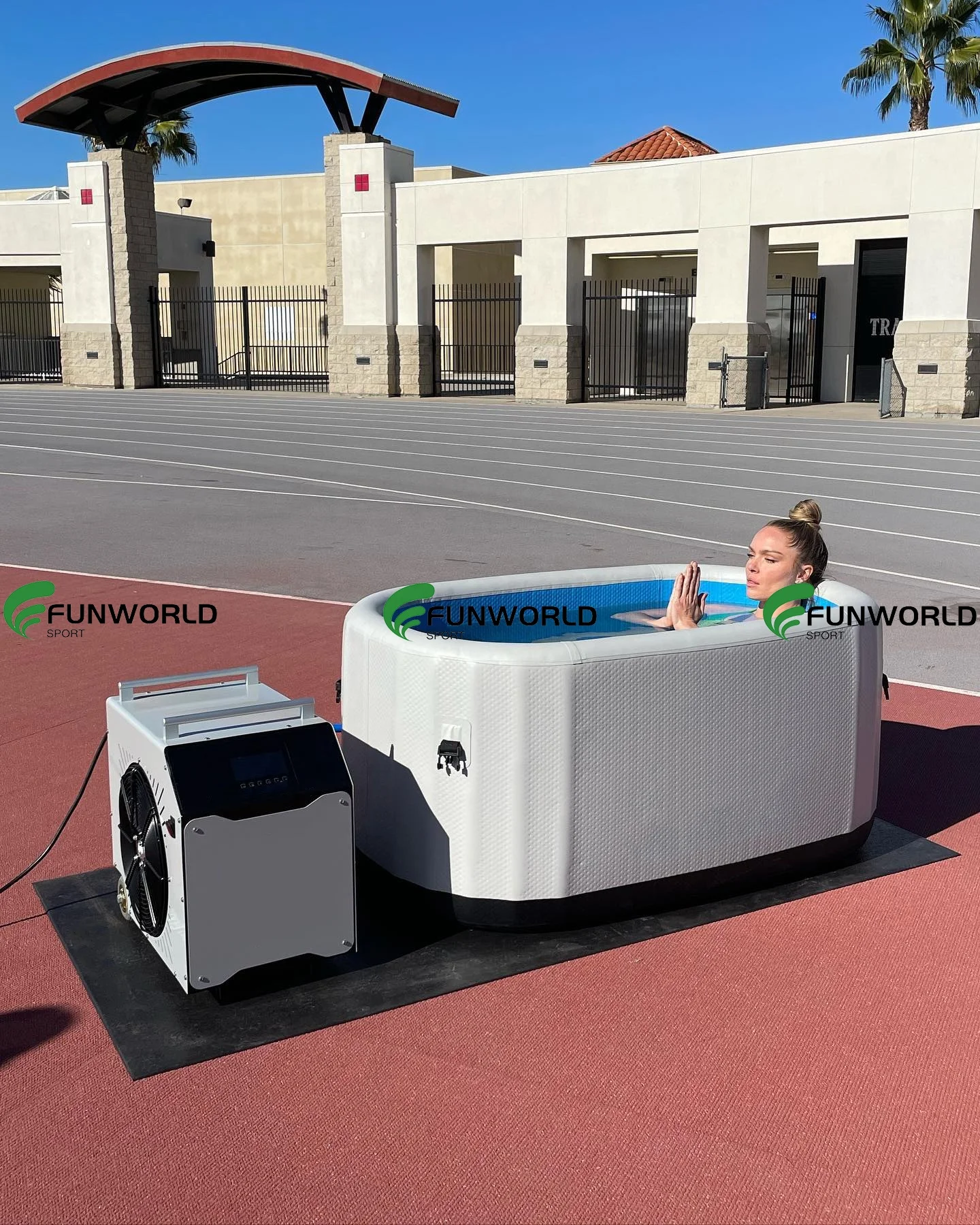 Funworldsport OEM/ODM Inflatable Ice Baths Cold Plunge Bath Inflatable Bath Tub With Pump For Adult