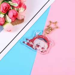 2022 New Cartoon Anime Acrylic Keychain Wholesale Transparent Double Layer genshin impact keychain