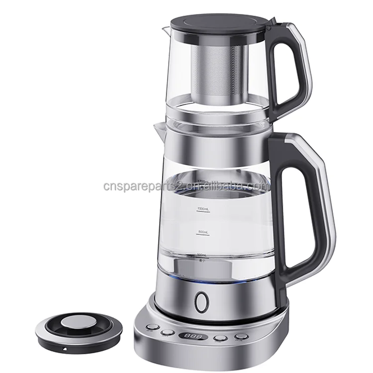 1700ml Tea Maker Glass Set Double Layers Tea Maker Electric Glass Kettle With Tea Maker