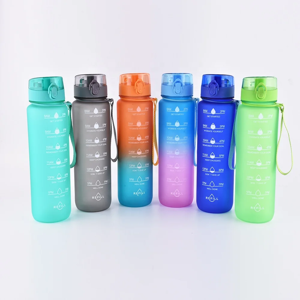 Hot Amazon Top Sale Plastic Sports Water Bottle Eco Friendly BPA Free Flip Top for Drink Bicycle Gym Custom Gift  Capacity Maker