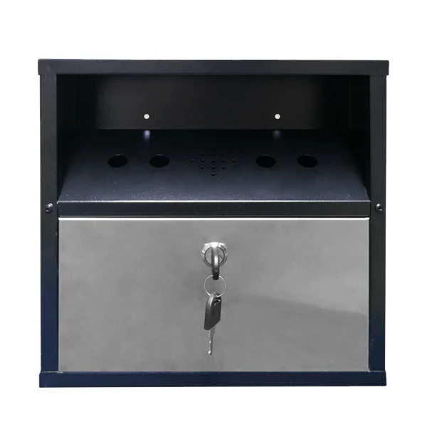Classic Smoking Cigarette Box Wall Mounted Steel Ashtray Cabinet Holder Square Ash Case