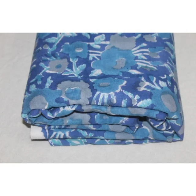 Indian 100% Pure Cotton Dress Making Voile Floral Printed Wholesale Hand Block Printed Running Craft Fabric