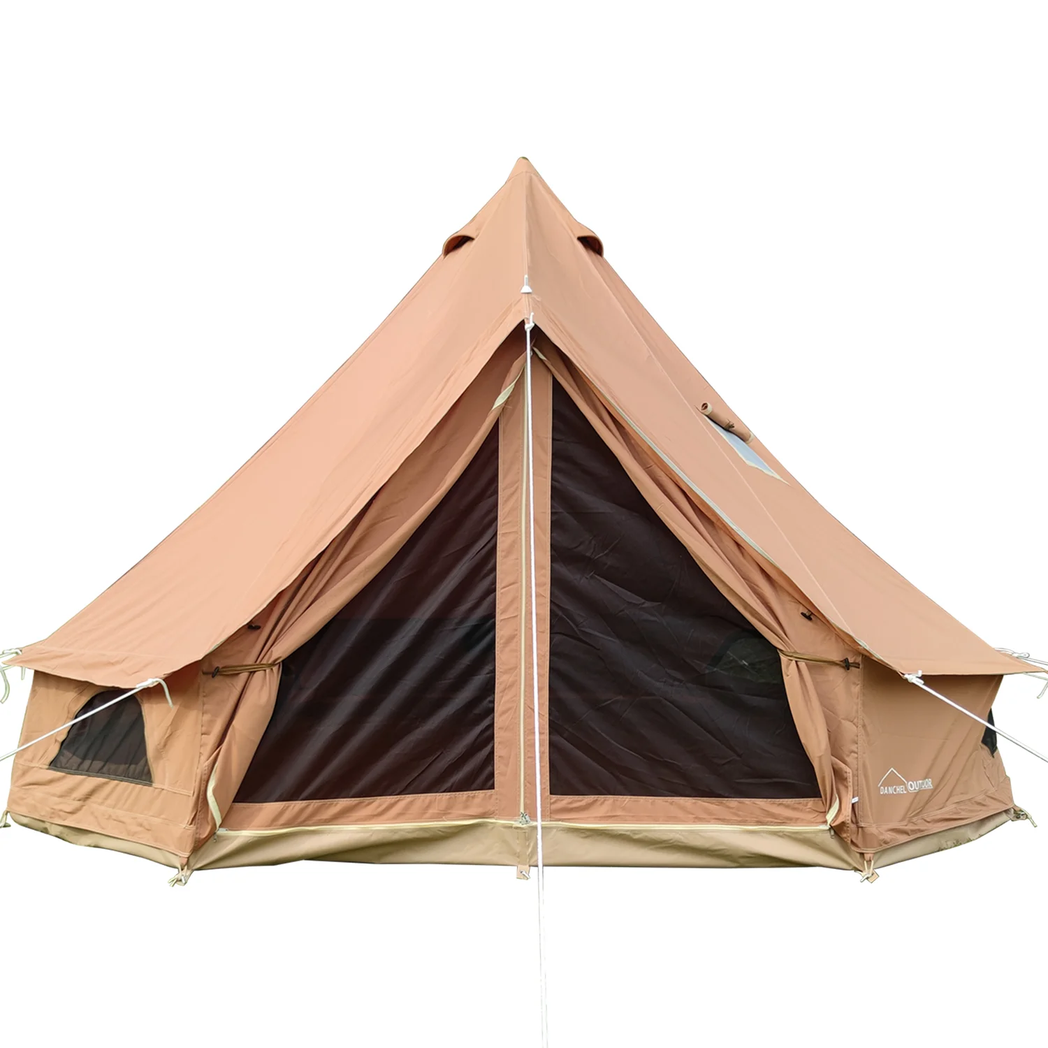 DANCHEL OUTDOOR 4M Canvas Yurt Winter Tent with Stove Jacks for Living Camping Glamping Family Party