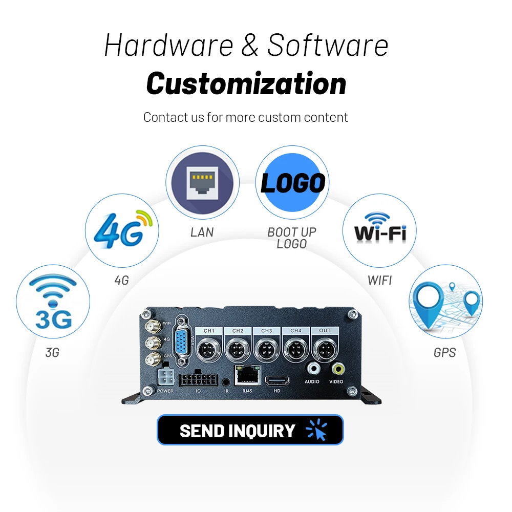 4G GPS Bus Truck Mobile HD Car dvr CCTV Night Vision Camera Vehicle Surveillance 4CH 8CH Mdvr Kit Digital Video Recorder DVR