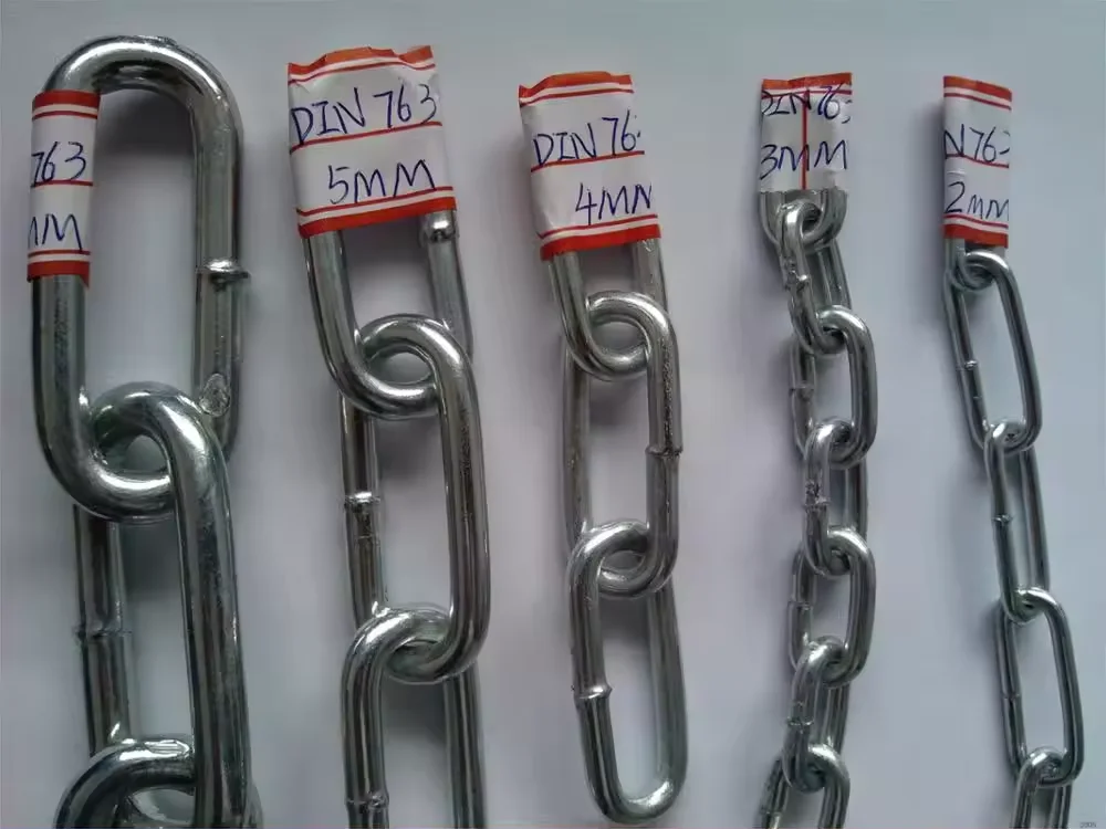 Factory Galvanized Steel Chain Din763 chain Long Link Chain
