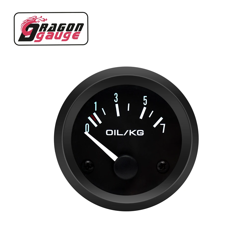 Dragon Gauge 52mm Pointer Needle Black Oil Pressure Gauge Automotive 0~ 7 KG 12v Universal For Race Car Gauges (2012BB)