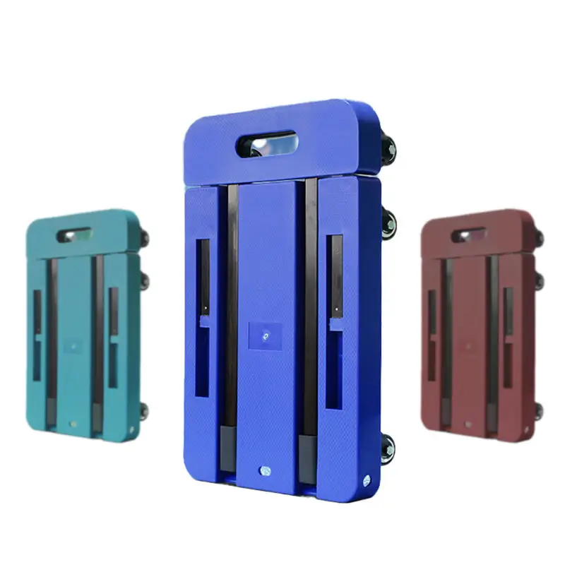 6 Wheels Fold Up Hand Cart, Portable 440lbs Capacity Heavy Duty Luggage Cart, Utility Dolly Platform Cart