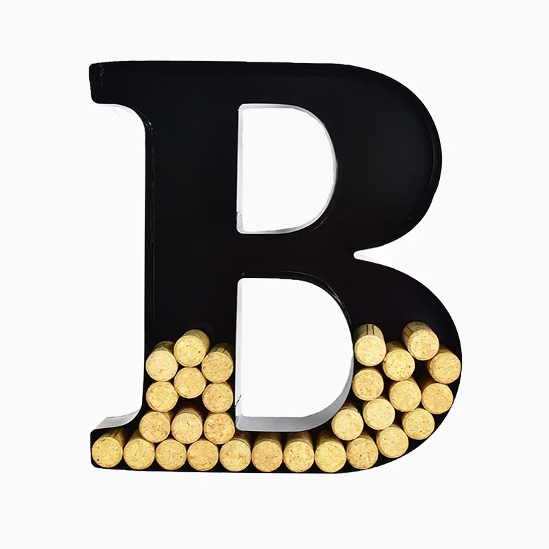 Free Sample All 26 Letters Metal Letter Wine Cork Holder Monogram Letter B For Home Decor