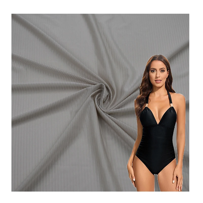 Ultra thin glossy stripe 82 nylon 18 spandex tank top underwear swimwear polyamide elastane fabric nylon spandex fabric