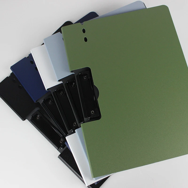Low Profile Clip Standard A4 Letter Size Color Plastic Clip Folio Board Office Letter Pad PP Clipboard File Folder
