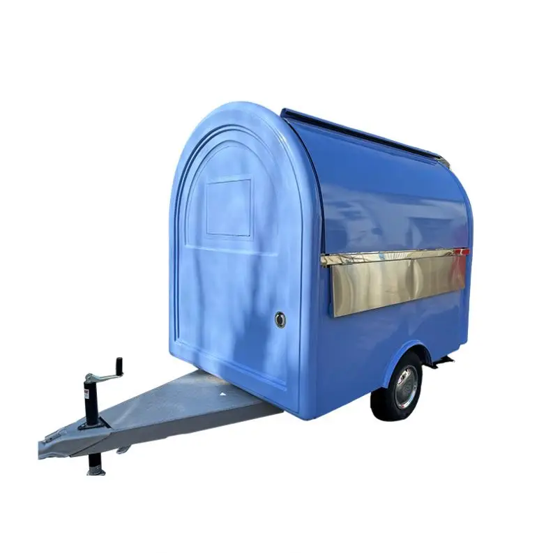 Fully Equipped Coffee Cake Vending Truck 220V/380V Outdoor Catering Round Food Trailer With Pizza Oven