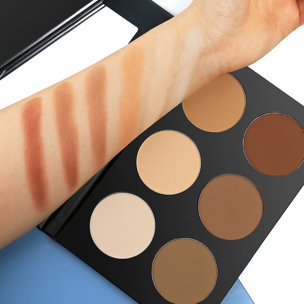 No Label Bronzer Powder 6 Color Cosmetics Private Label Makeup Contour palette Waterproof Face Pressed Powder Palette Makeup