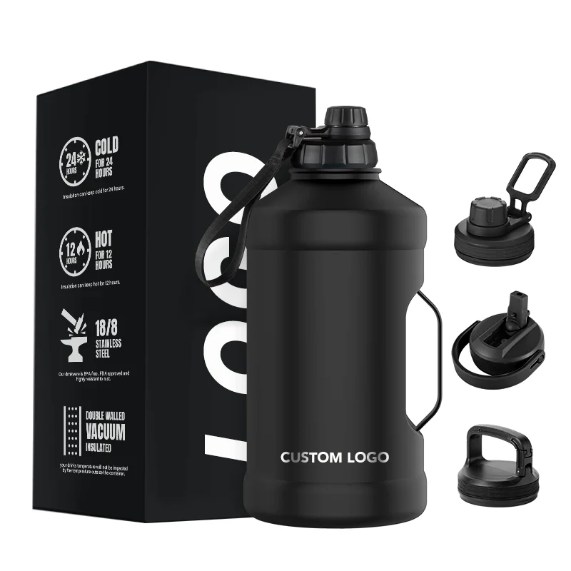 New Design 2.2L Sports Bpa Free Single Wall Stainless Steel Water Bottle With Handgrip Eco-friendly Drink Bottle