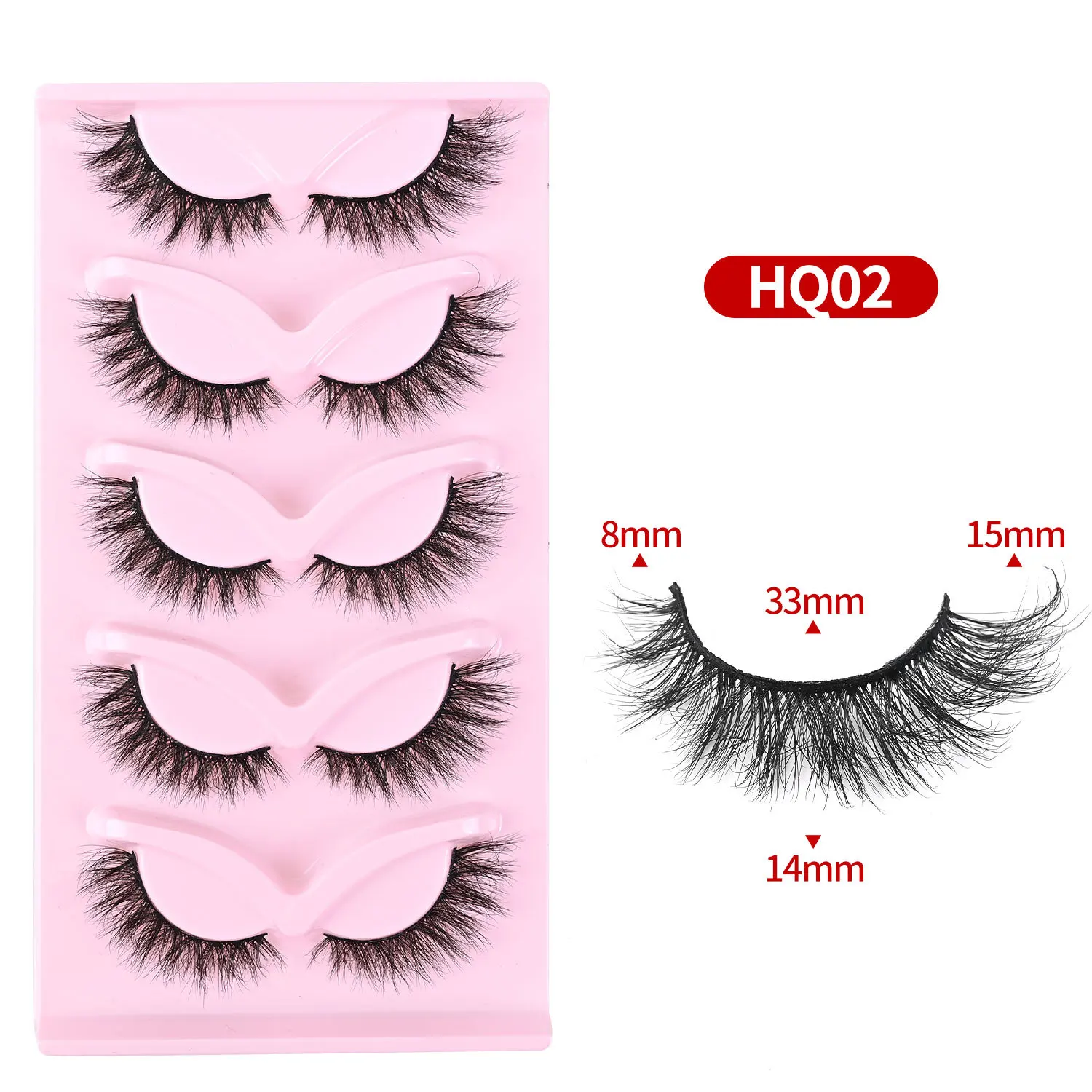 Custom Natural Full Strip Lashes 5D Faux Mink Eyelashes Fluffy False Cotton Band Soft Eyelashes