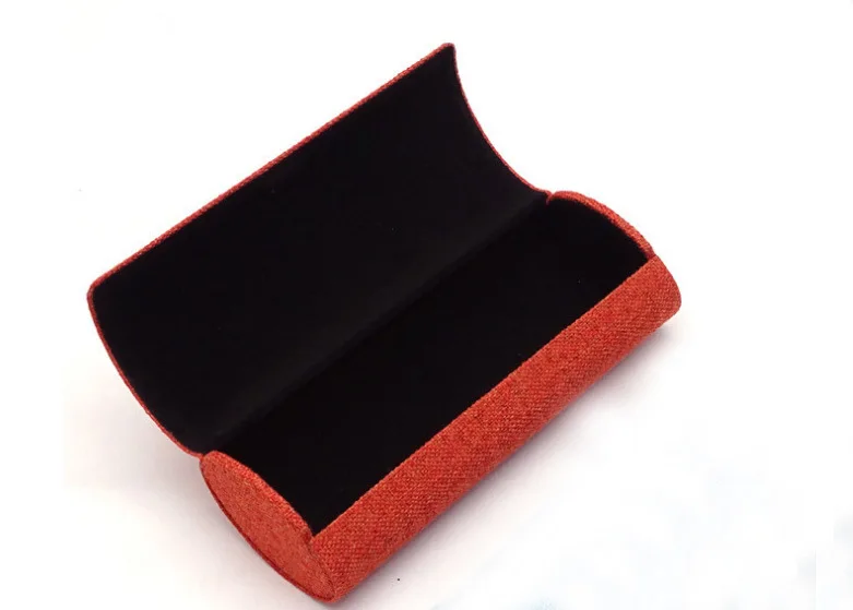 Handmade customizable LOGO High-end linen cylinder glasses box Fashionable simple glasses case
