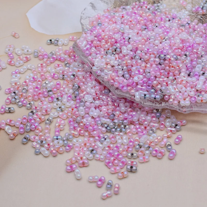 Handmade 3x6mm Color Seed Beads Loose Spacer Peanut Glass for DIY Jewelry Making Mix Color Bracelets Necklaces Lampwork Material