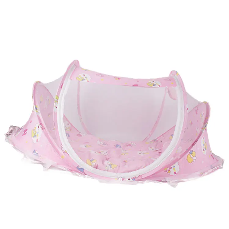 New born portable foldable beautiful children baby mosquito net tent crib bedding set in pink